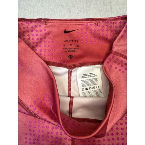 Nike Women’s Dri Fit Leggings Pink Polka Dots Sz XL - Picture 4 of 7